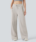 Pantalon jogging décontracté en coton taille mi-haute avec cordon et poches