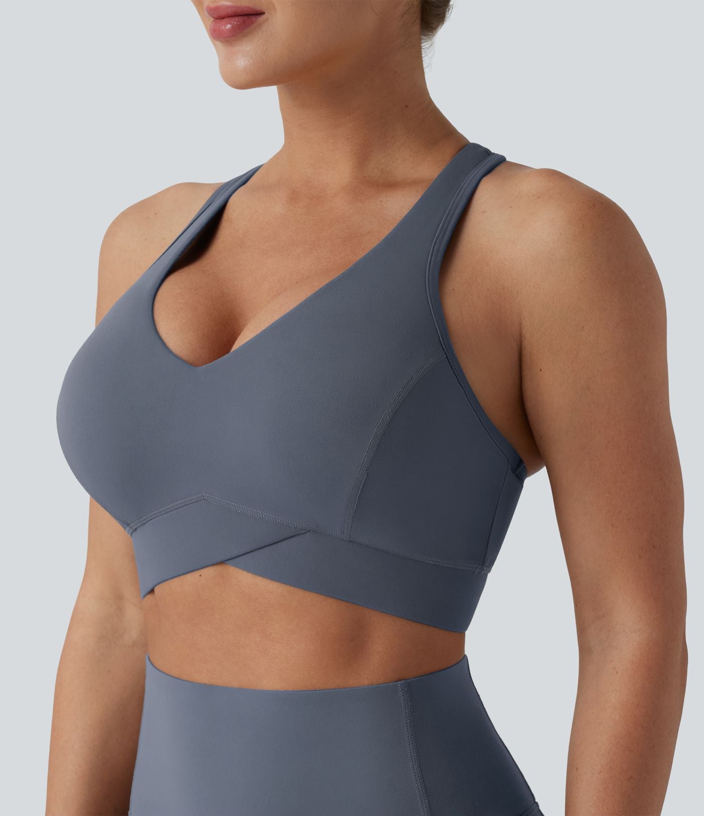 Brassière de sport running Halara UltraSculpt™ maintien léger col V dos nageur bonnets E-G