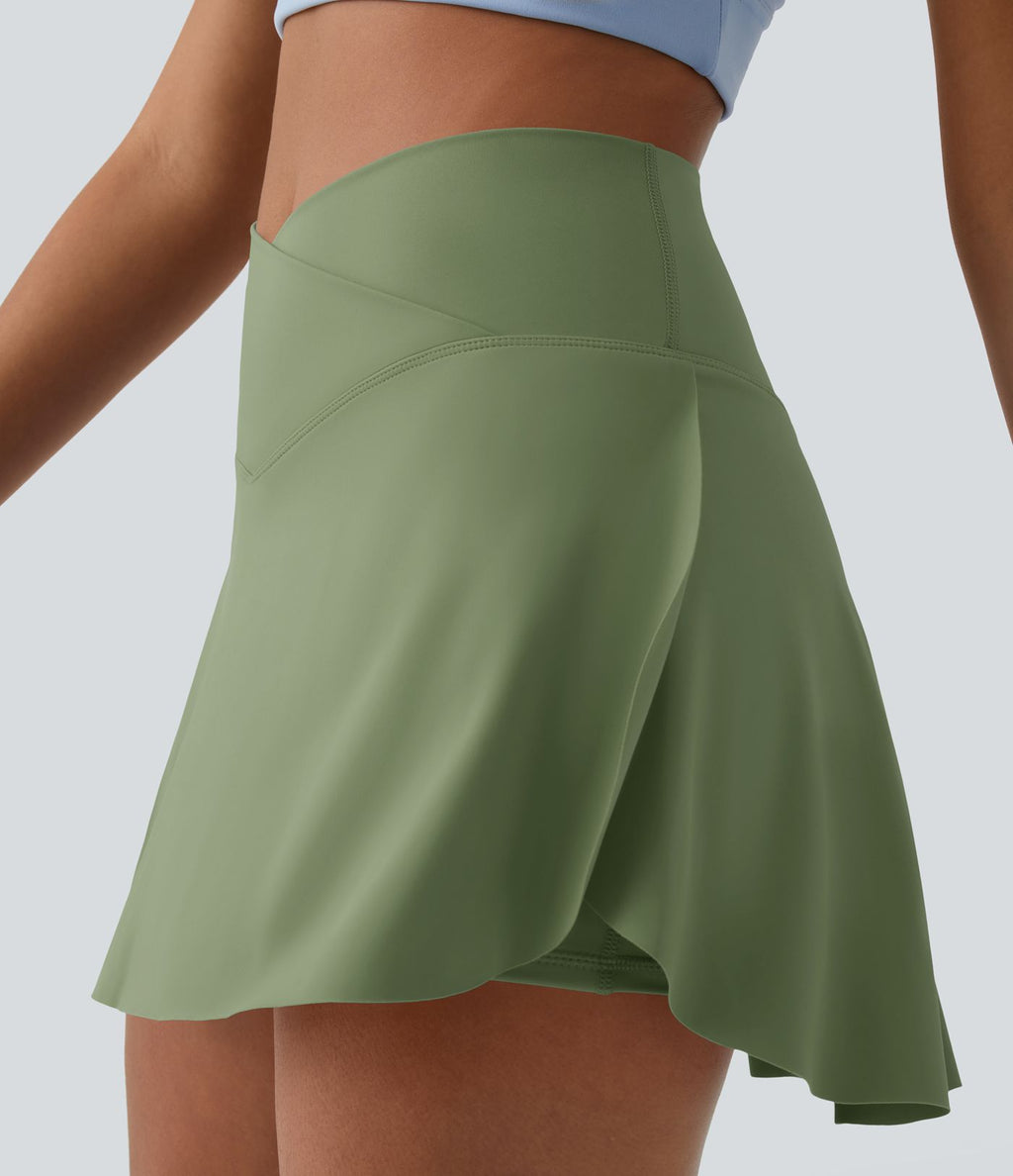 Jupe de tennis mini 2-en-1 quotidienne SoftlyZero™ Airy avec croisement, poche latérale et effet frais InstantCool, Lucid, protection solaire UPF50+