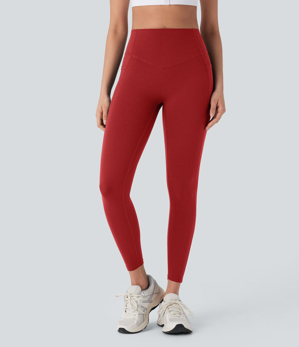 Legging de yoga gainant galbant taille haute avec fronces et poches Halara UltraSculpt™