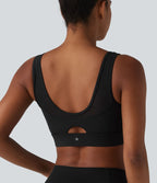 Brassière de sport SoftlyZero™ Airy effet frais InstantCool col V maintien léger avec mesh contrasté et brassière intégrée