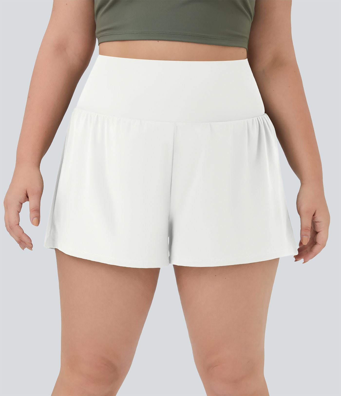Short 8,8cm Sport Grande Taille 2 en 1 avec Poches Arrière et Poches Latérales Cachées
