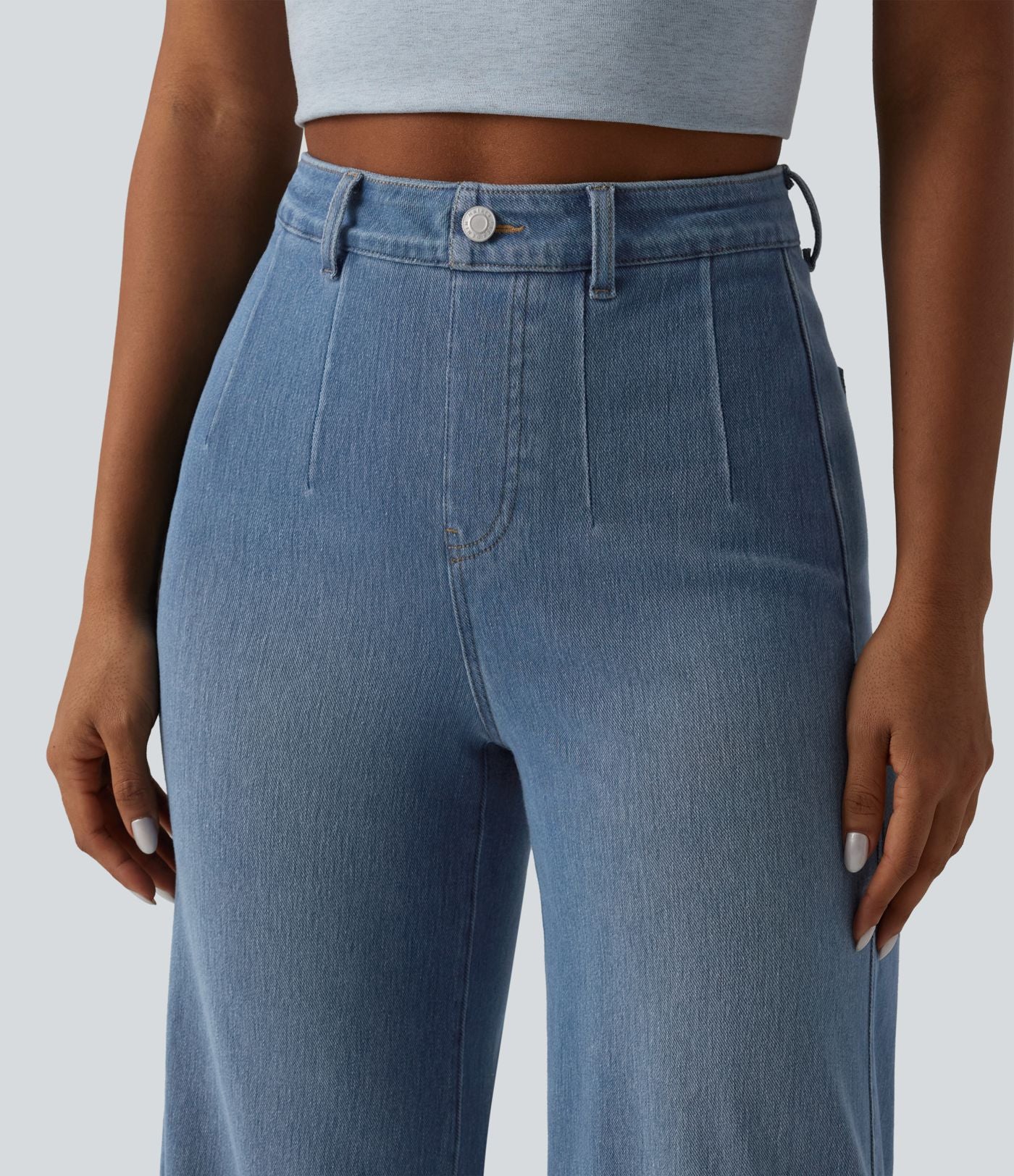 Jean large décontracté Halara Flex™ Curvy taille haute gainant avec poches