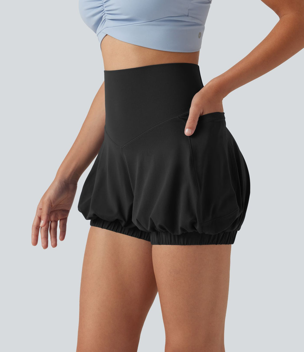 Short de danse SoftlyZero™ 10 cm taille haute gainant coupe ballon avec poches et protection solaire UPF50+