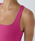 Débardeur yoga court SoftlyZero™ Airy col carré dos nu bretelles croisées effet frais InstantCool, bonnets A-C, protection solaire UPF50+