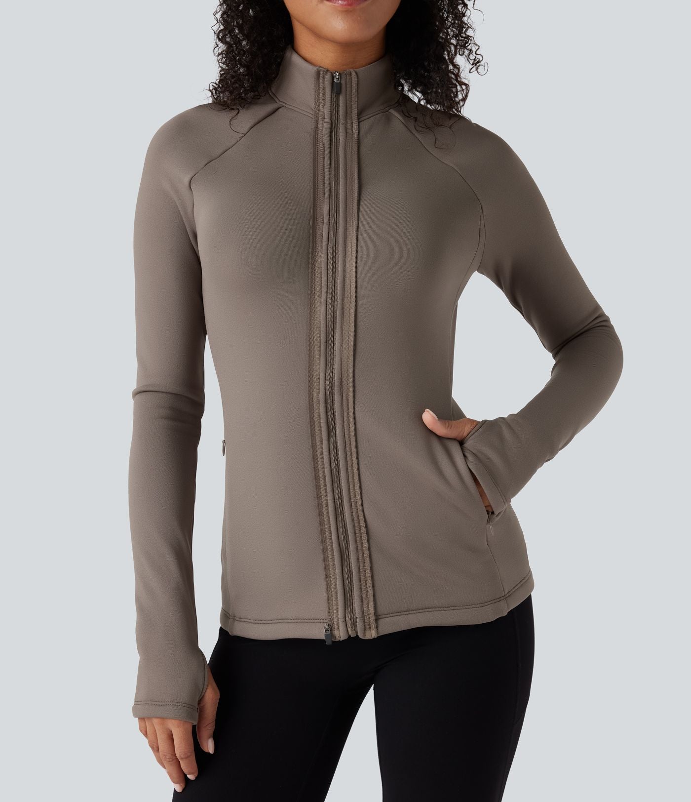 Veste polaire PuffFlex 3-en-1 à col montant et manches longues avec passe-pouces et gilet matelassé avec poches