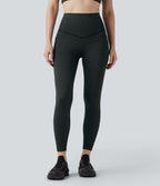 Legging de yoga taille haute gainant à rayures avec poches
