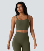 Débardeur yoga court Halara UltraSculpt™ double bretelles torsadé dos nu