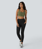 Legging 7/8 de yoga Softlyzero™ thermique taille haute avec poches latérales