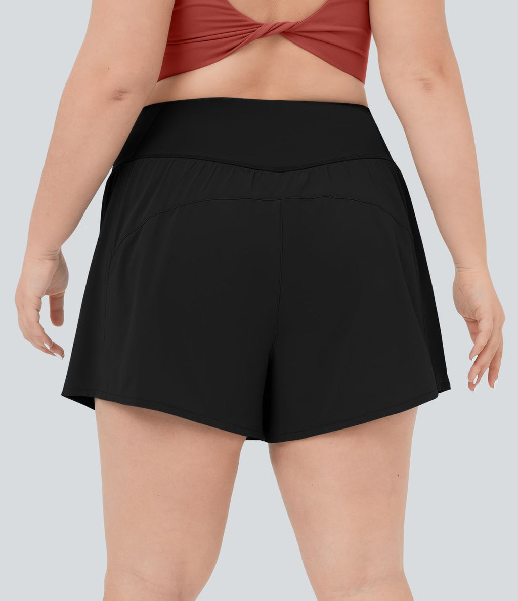 Breezeful™ Short 11,3cm De Yoga 2 En 1 Taille Haute Avec Poche Latérale Croisée Et Séchage Rapide
