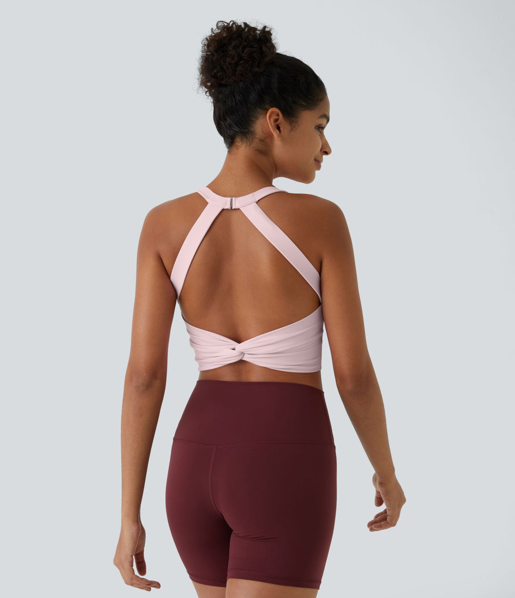 Débardeur yoga court SoftlyZero™ Plush à découpes A-C