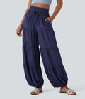 Pantalon bouffant Breezeful™ coupe ballon froncé noué séchage rapide taille haute avec poches