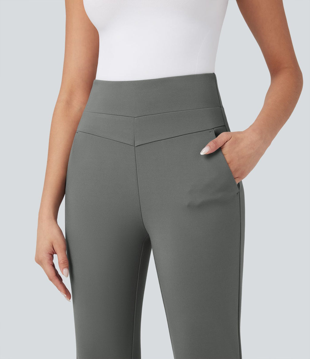 Pantalon tailleur bootcut taille haute Halara Flex™ avec poches