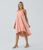 Robe décontractée mi-longue Breezeful™ dos nageur poche latérale fluide asymétrique séchage rapide A-C