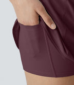 Breezeful™ Short 8,8cm Yoga Séchage Rapide 2 en 1 Taille Super Haute Ourlet Courbé Poches Latérales