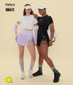Jupe mini de danse plissée 2-en-1 Halara X Smiley® Breezeful™ taille haute à ourlet asymétrique séchage rapide avec poches