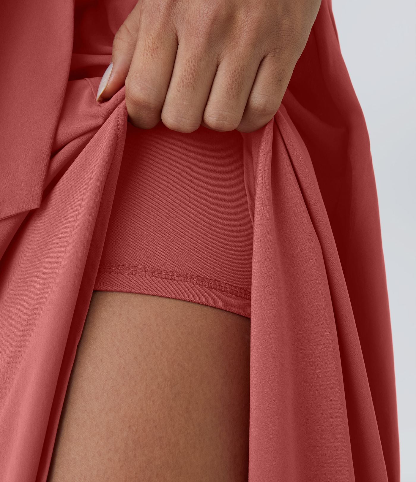 Breezeful™ Jupe Taille Haute Casual Midi Séchage Rapide Fluide Fentes Latérales Nouées 2 en 1