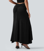 Jupe de soirée maxi taille mi-haute froncée coupe sirène