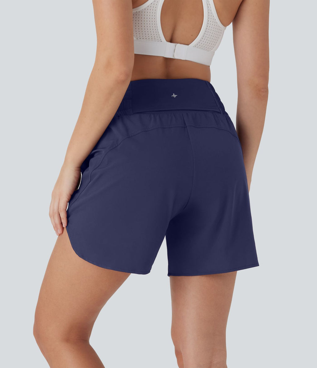 Short de course 2-en-1 Breezeful™ taille haute, poches multiples, ourlet arrondi, séchage rapide 12,5 cm - Longueur prolongée