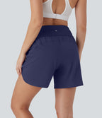 Short de course 2-en-1 Breezeful™ taille haute, poches multiples, ourlet arrondi, séchage rapide 12,5 cm - Longueur prolongée