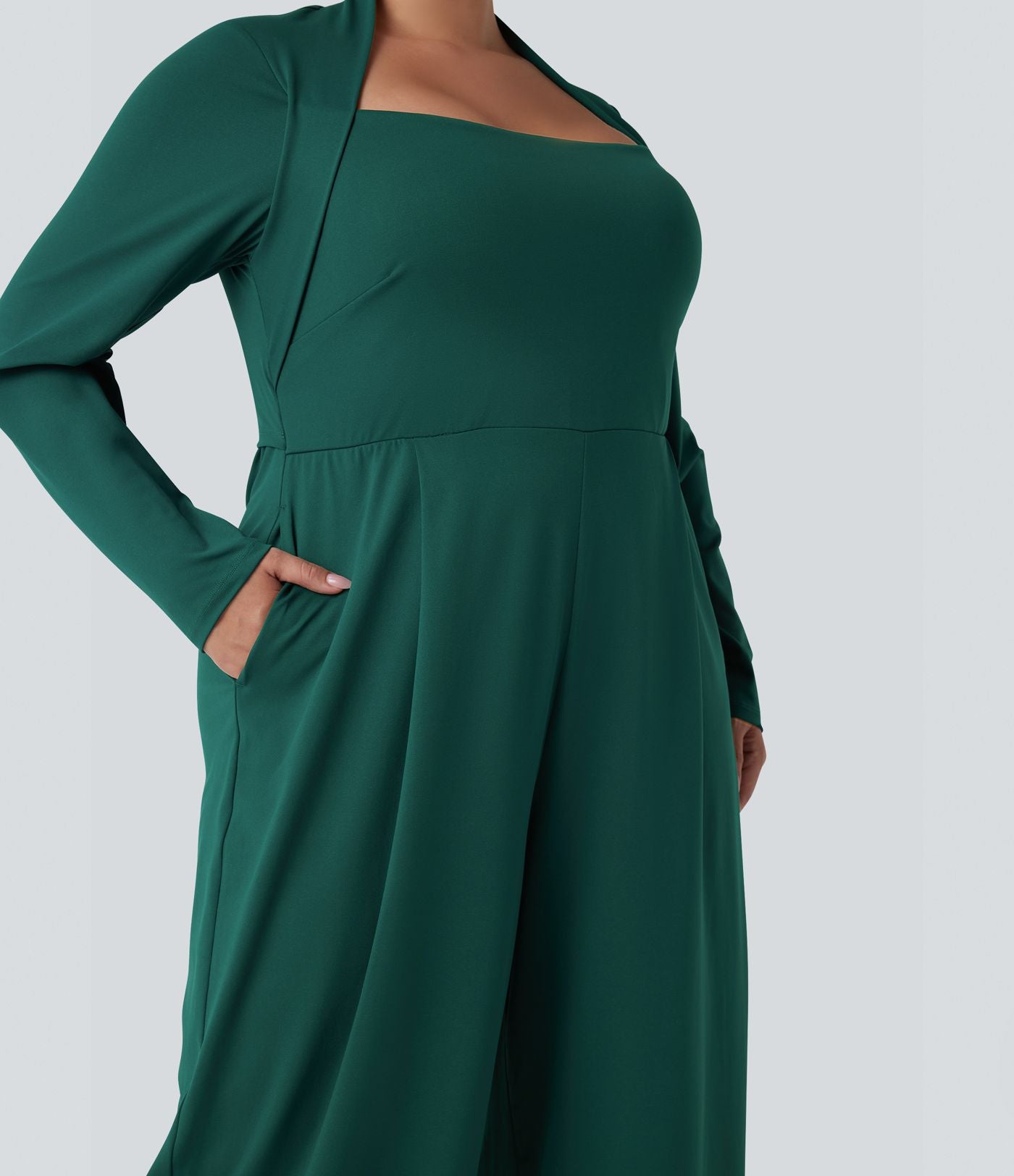 Combinaison grande taille jambe large à manches longues avec poches - Édition Easy Peasy