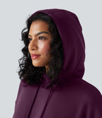 Robe décontractée SpacerTek™ mini à manches longues, effet froncé avec capuche