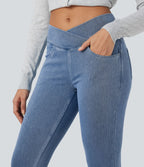 Halara Flex™ Jegging Travail Taille Haute Croisé Poches Multiples Tricot Extensible
