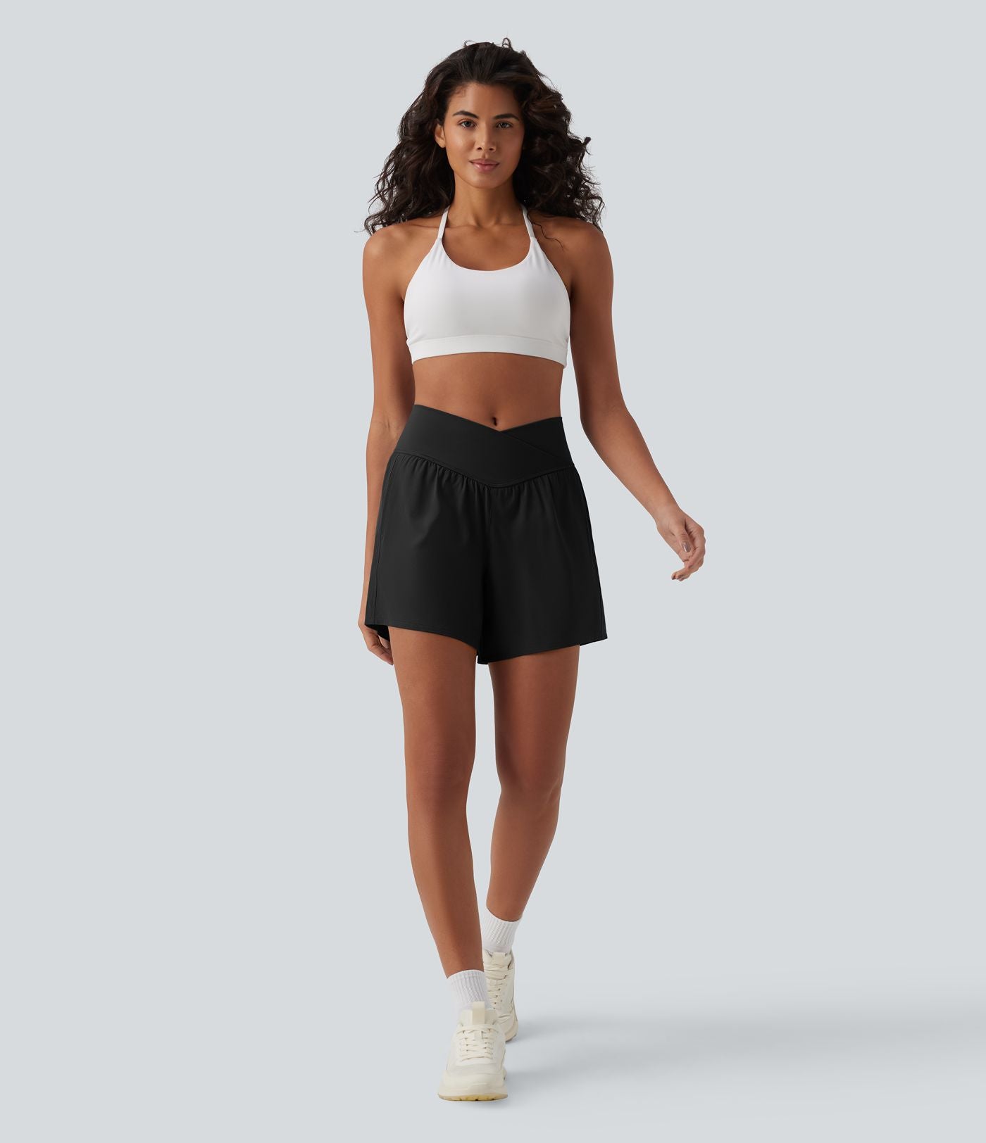 Short yoga 2-en-1 Breezeful™ croisé taille haute séchage rapide 12,5 cm avec poches