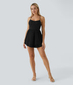 Breezeful™ Robe Casual Mini Fluide à Séchage Rapide à Volants Superposés Dos Nu et Lacée