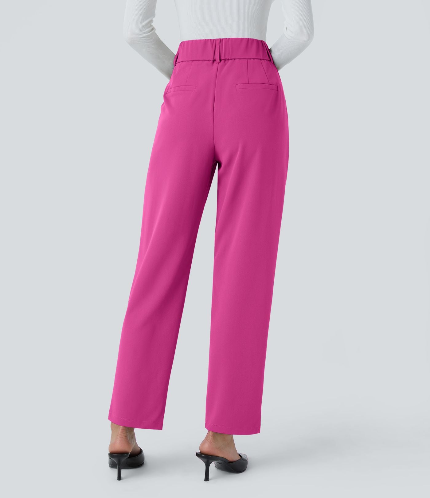 Pantalon tailleur Halara Flex™ fuselé uni, taille haute, avec poches