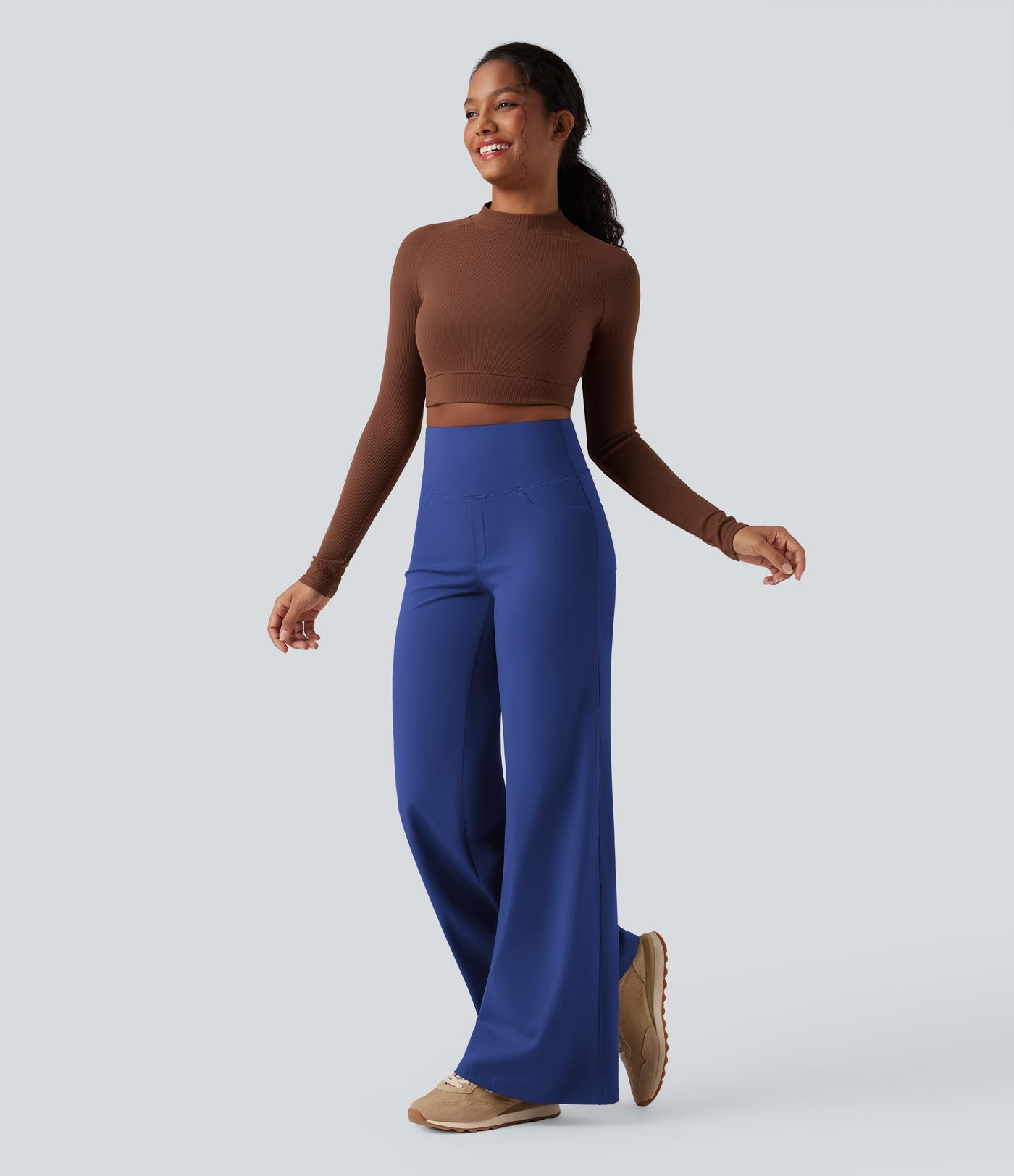 Pantalon yoga large gainant taille haute DayStretch avec poches