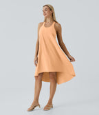Robe décontractée mi-longue Breezeful™ dos nageur poche latérale fluide asymétrique séchage rapide A-C