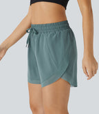 Short 12,5cm Running Fluide 2 en Taille Mi-Haut Cordon de Serrage Mesh Contrastant