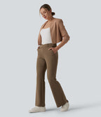 Pantalon tailleur évasé asymétrique Halara Flex™ DayStretch taille mi-haute avec poches