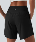 Short de yoga Breezeful™ 2-en-1 à séchage rapide taille haute croisée 17,5 cm avec poches