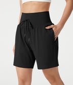 Short de yoga SoftlyZero™ Airy taille ultra-haute cordon 2-en-1 effet frais InstantCool 17,5 cm avec poches