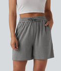 Short ample décontracté taille haute avec cordon de serrage 12,5 cm et poches