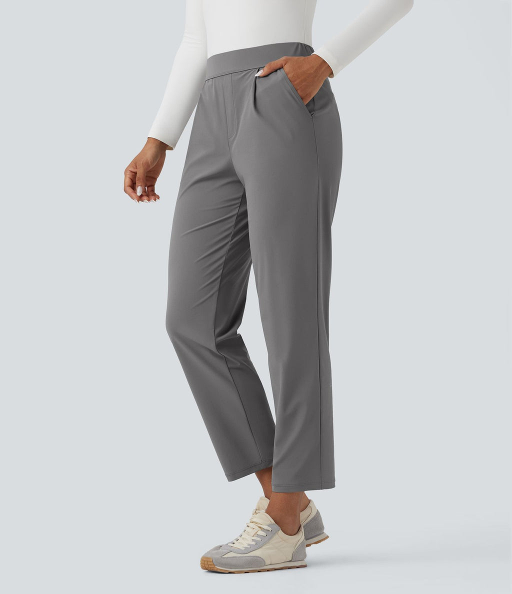 Pantalon de voyage fuselé taille haute séchage rapide avec poches