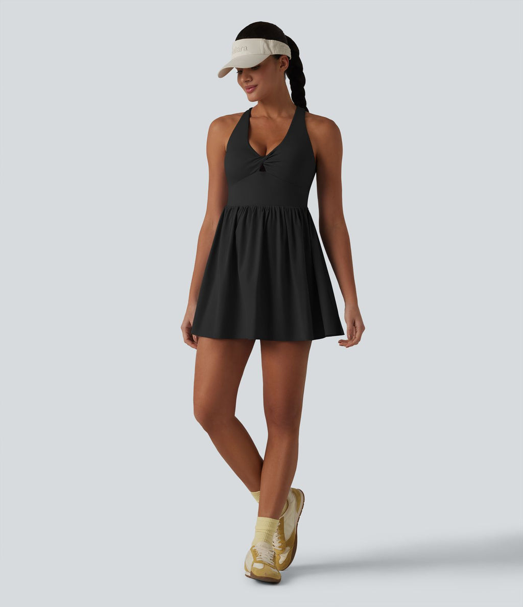 Robe sport de tennis mini Breezeful™ 2-en-1 séchage rapide col V dos nageur avec brassière intégrée à poches — édition Easy Peasy