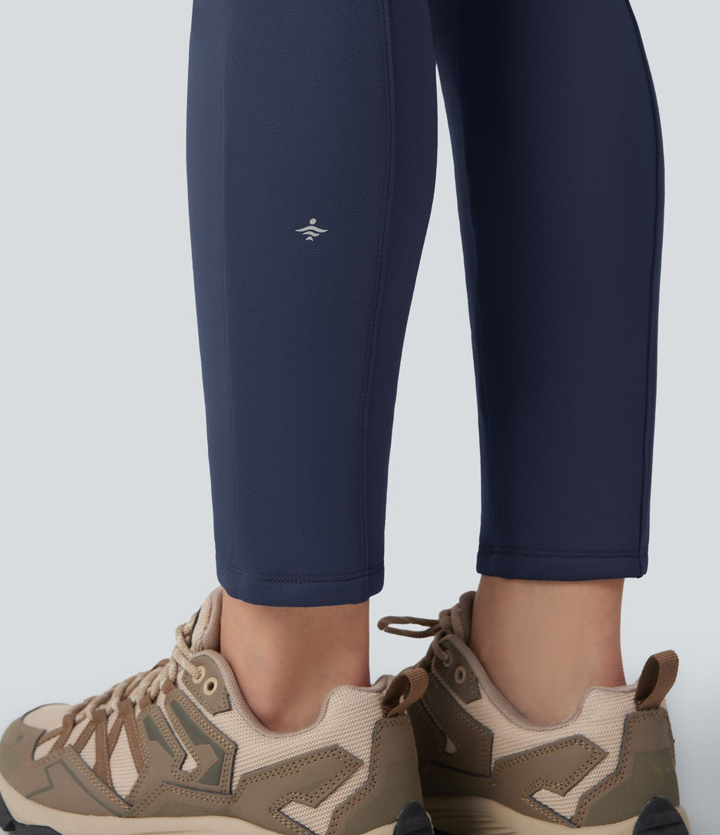 Pantalon cargo de randonnée ajusté polaire taille haute avec poches