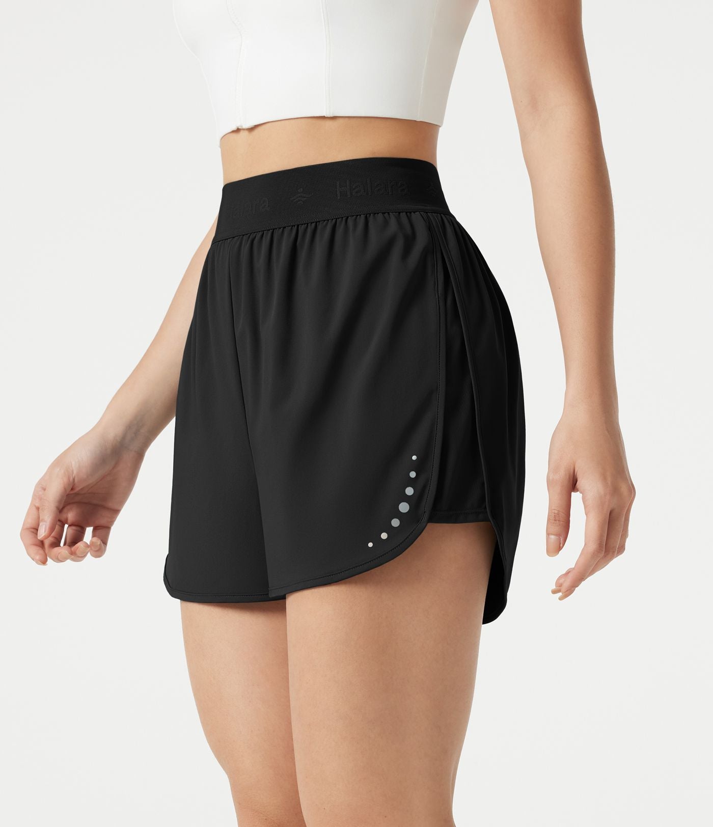 Short de sport 7,5 cm Breezeful™ 2-en-1 séchage rapide taille haute en mesh contrastant à poches