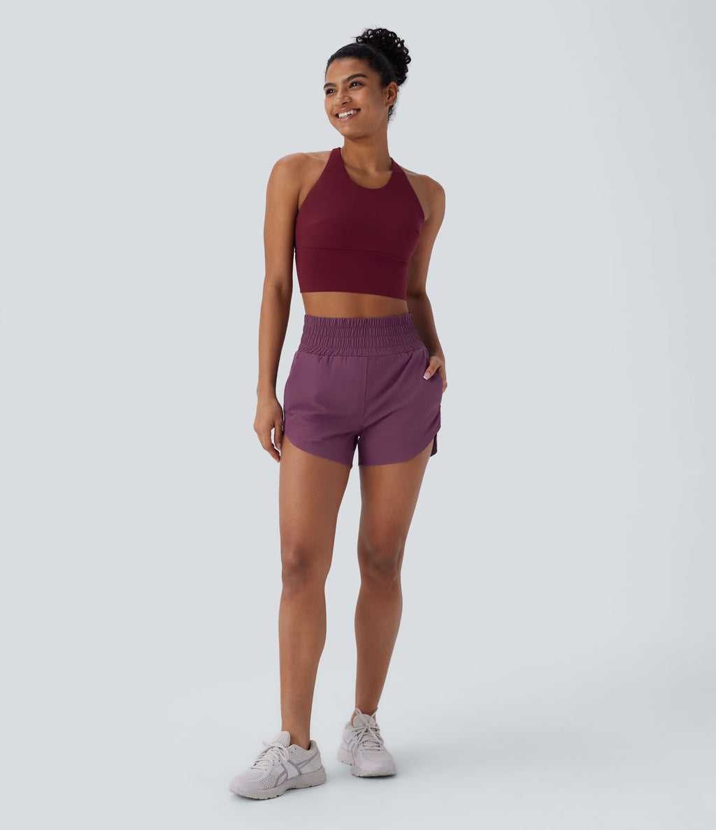 Short de course à pied Breezeful™ 2-en-1 séchage rapide, taille haute à poches multiples, ourlet arrondi 8,8cm