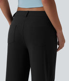 Pantalon décontracté DayStretch taille basse asymétrique coupe droite avec poches