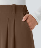 Halara Flex™ Pantalon Tailleur Large Fluide Gaufré Taille Haute Poches Latérales