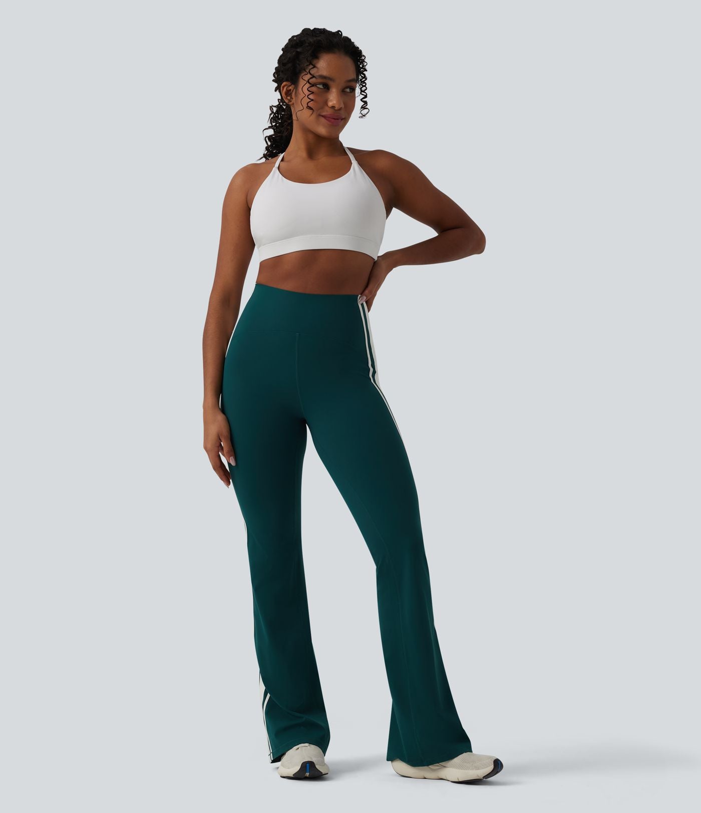 Legging de yoga 7/8 évasé Halara UltraSculpt™ taille haute ventre plat avec bandes latérales
