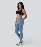 Legging corsaire d'entraînement gainant galbant taille haute avec effet scrunch et poches Halara UltraSculpt™