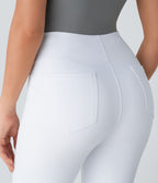 Pantalon tailleur légèrement évasé taille haute avec poches arrière Halara Flex™