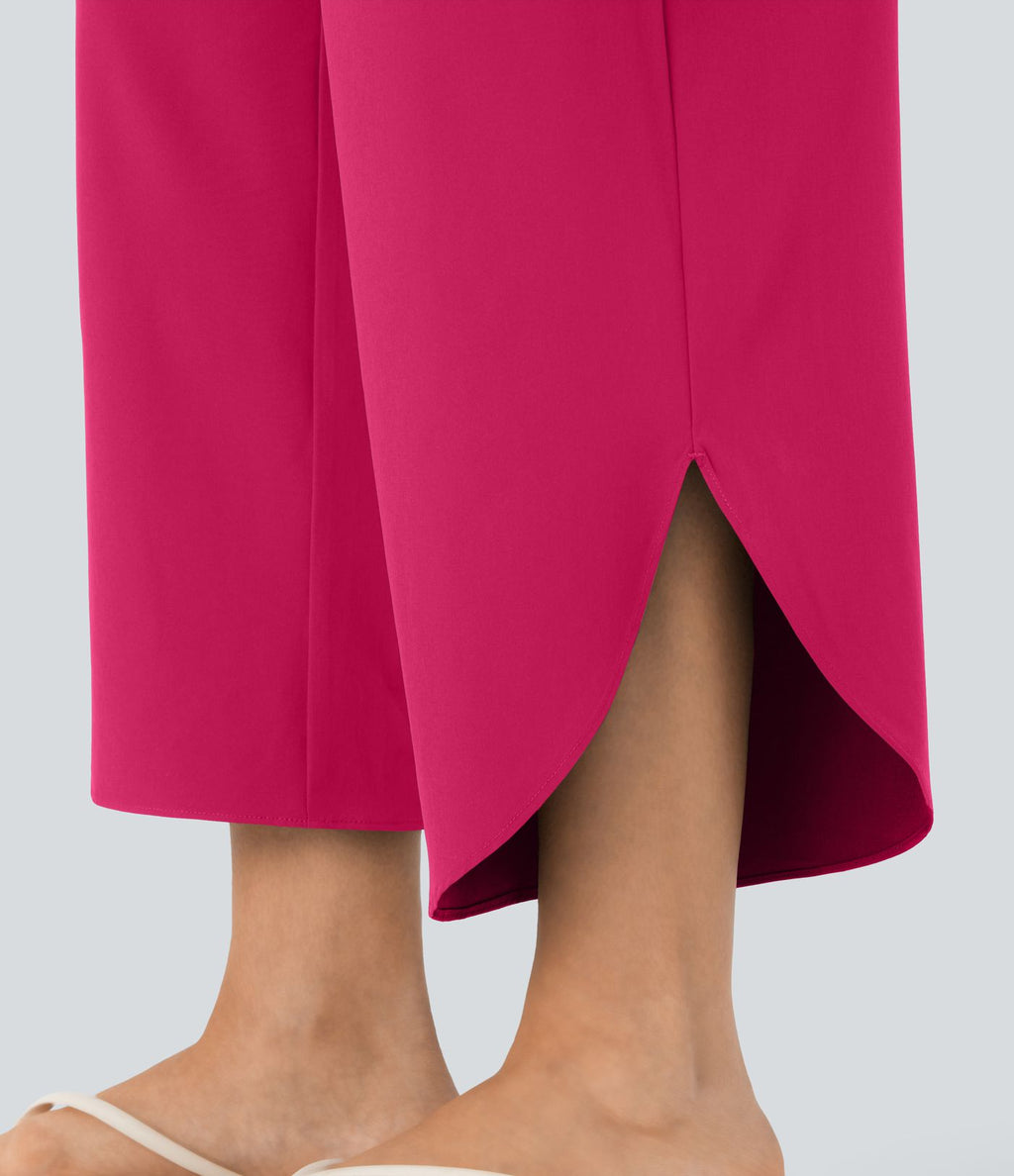 Pantalon fluide resort Breezeful™ à séchage rapide, coupe fendue et effet ventre plat
