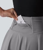 Jupe de tennis courte évasée 2-en-1 SoftlyZero™ Airy effet frais InstantCool taille haute avec poches, protection solaire UPF50+