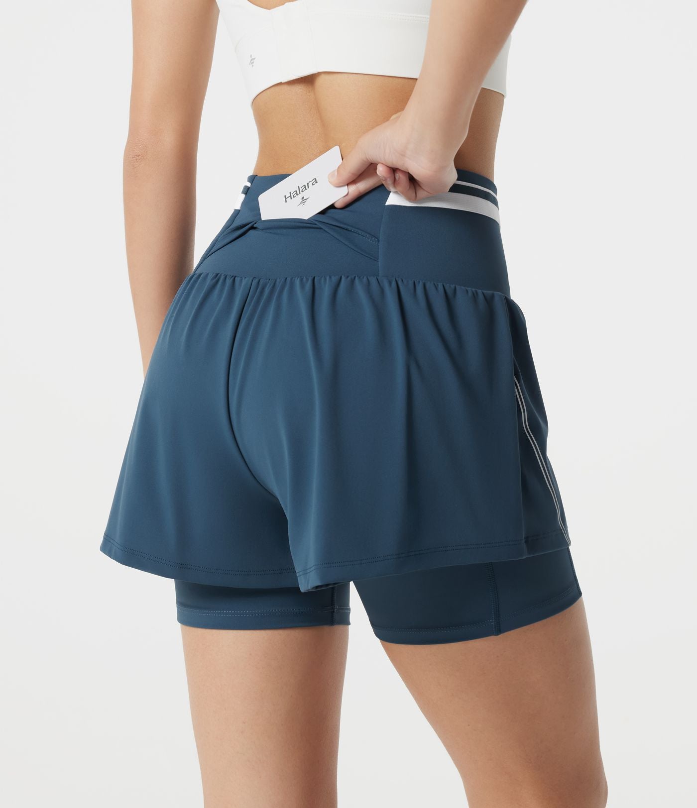 Short d’entraînement 2-en-1 SoftlyZero™ Airy réfléchissant taille très haute gainant effet frais 12,5 cm avec poches